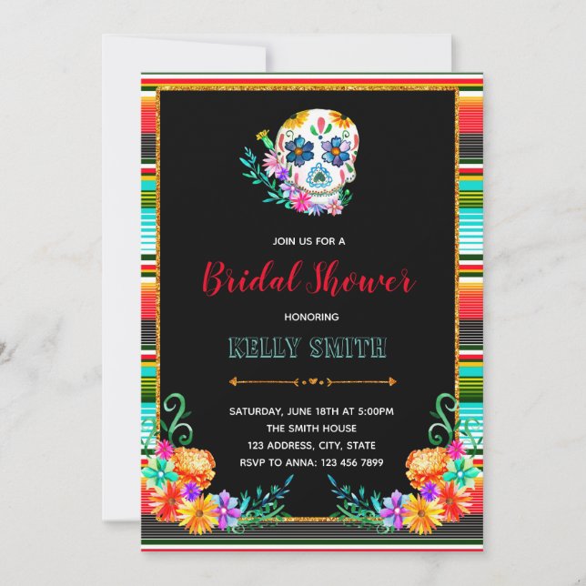 Dia de los Muertos party invitation (Front)