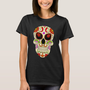 Dia De Los Muertos Peperoni Skull Mask T-Shirt