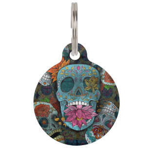 Dia De Los Muertos Pet Tag