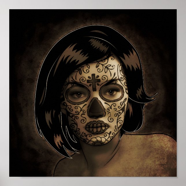 Dia De Los Muertos Portrait Poster (Front)