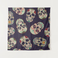 Dia de los muertos seamless pattern with sugar sku