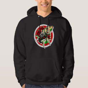 Dia De Los Muertos Shark Sugar Skull Floral Mexico Hoodie