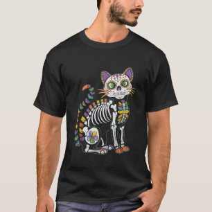 Dia de Los Muertos Shirt Cat Sugar Skull Mexican