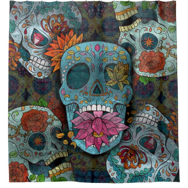 Dia De Los Muertos Shower Curtain (Front)
