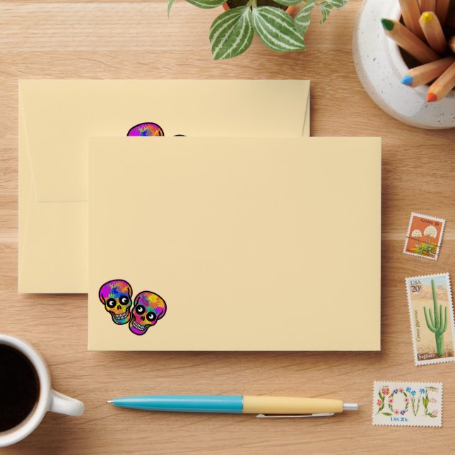 Dia De Los Muertos Skeleton Couple Envelope (Desk)
