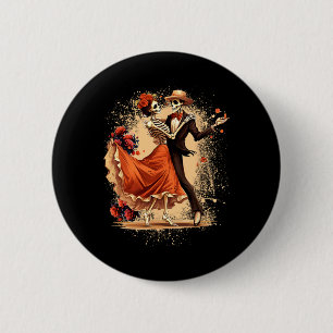Dia De Los Muertos Skeletons Dancing Mexican Day O 6 Cm Round Badge