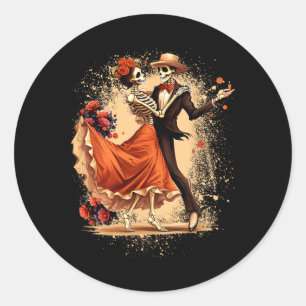 Dia De Los Muertos Skeletons Dancing Mexican Day O Classic Round Sticker
