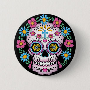 Dia de los Muertos Skull 6 Cm Round Badge
