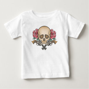 Dia de los Muertos Skull and Guns Ruffle Tee
