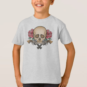Dia de los Muertos Skull and Guns   Sleeve Shirt
