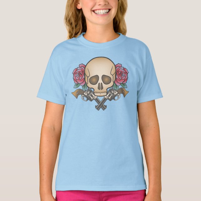 Dia de los Muertos Skull and Guns | Sleeve Shirt (Front)