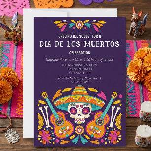 Dia De Los Muertos Skull Celebration Invitation