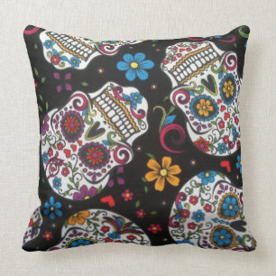 Día de Los Muertos Skull Cushion