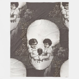 dia de los muertos skull fleece blanket