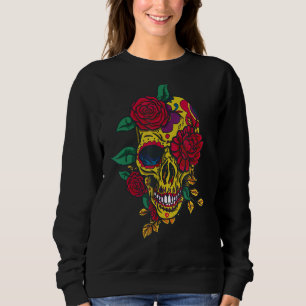 Dia De Los Muertos Skull Mask Roses Day Of Dead Sweatshirt