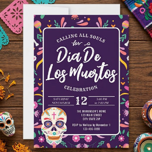 Dia De Los Muertos Skull Mexican Fiesta Invitation