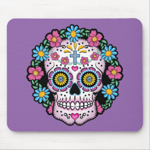 Dia de los Muertos Skull Mouse Pad