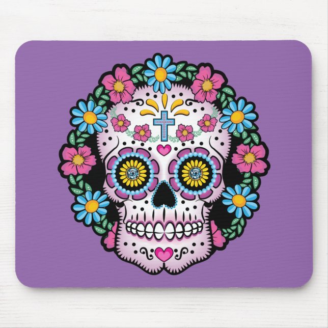 Dia de los Muertos Skull Mouse Pad (Front)