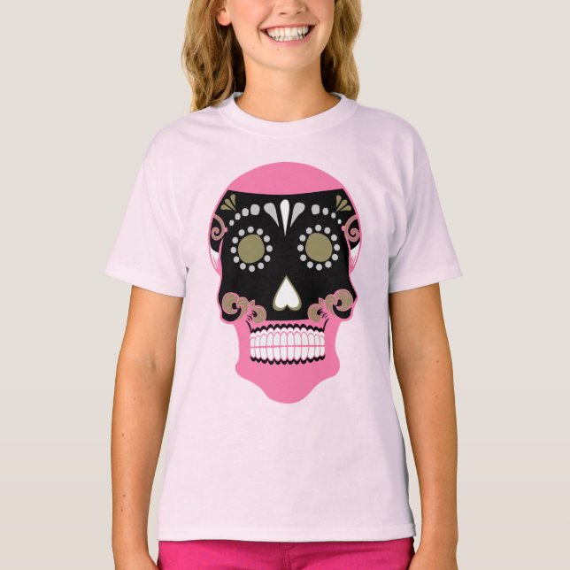 Día De Los Muertos Skull Print T-Shirt (Front)