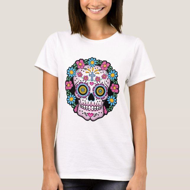 Dia de los Muertos Skull T-Shirt (Front)