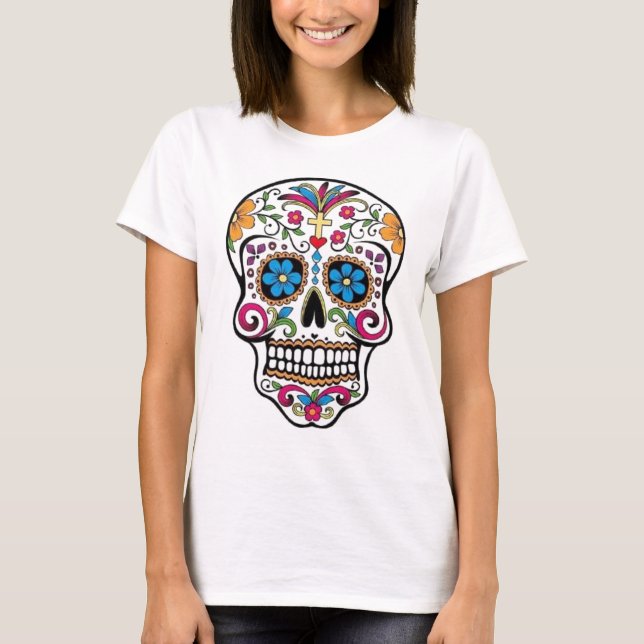 Dia de los Muertos Skull T-Shirt (Front)