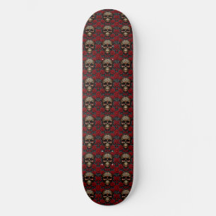 Dia de los Muertos Skull with Red Roses Skateboard