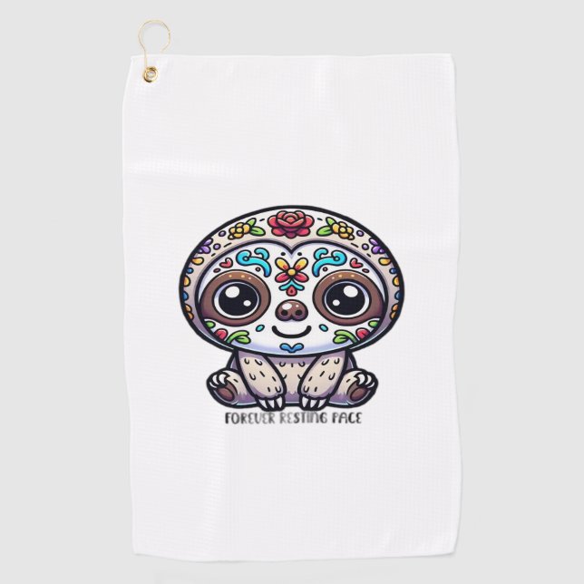 Dia De Los Muertos Sloth Active T-Shirt Golf Towel (Front)