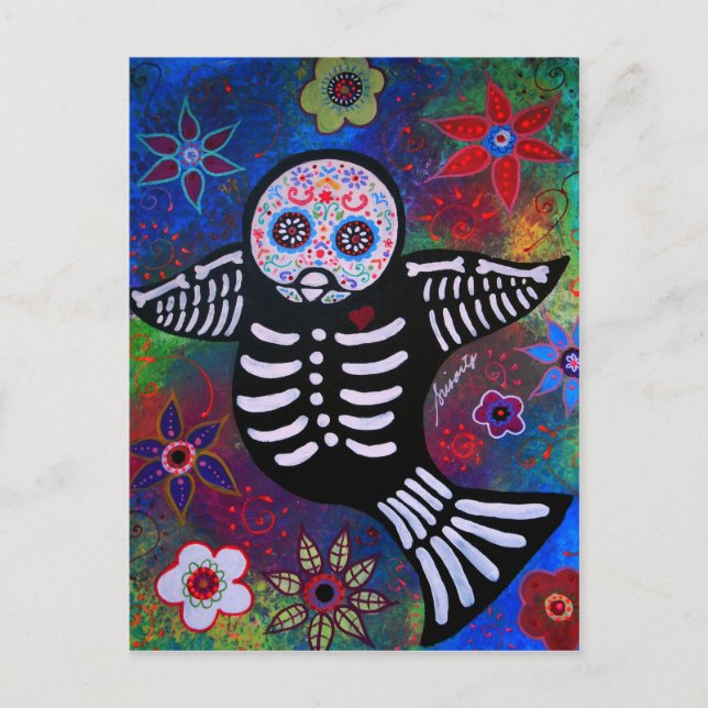 DIA DE LOS MUERTOS SPARROW BIRD POSTCARD (Front)