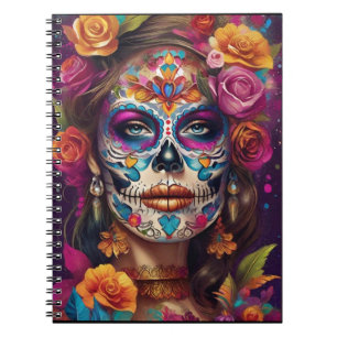 Dia de los Muertos Sugar Skull Beauty Notebook