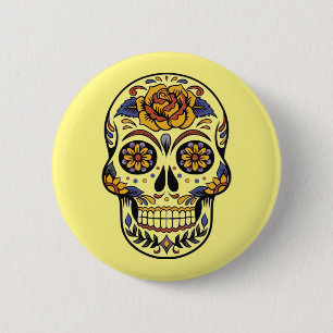 Dia de los muertos -- Sugar Skull Button