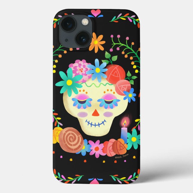 Dia de los Muertos Sugar Skull  Case-Mate iPhone Case (Back)