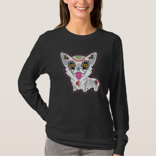 Dia De Los Muertos Sugar Skull Corgi T-Shirt