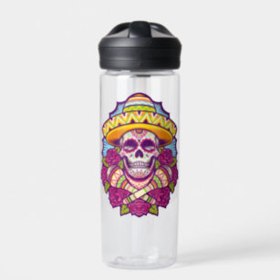 Dia De Los Muertos Sugar Skull Day Of The Dead Water Bottle