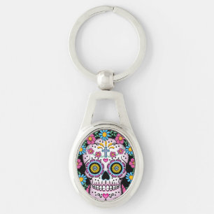 Dia de los Muertos Sugar Skull Key Ring