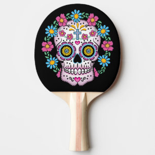 Dia de los Muertos Sugar Skull Ping Pong Paddle