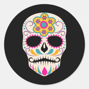 Dia De Los Muertos Sugar Skull Spanish Day Of Dead Classic Round Sticker
