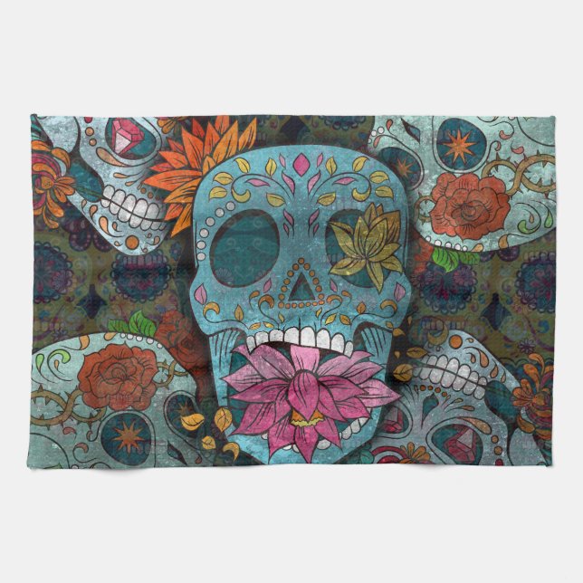 Dia De Los Muertos Tea Towel (Horizontal)