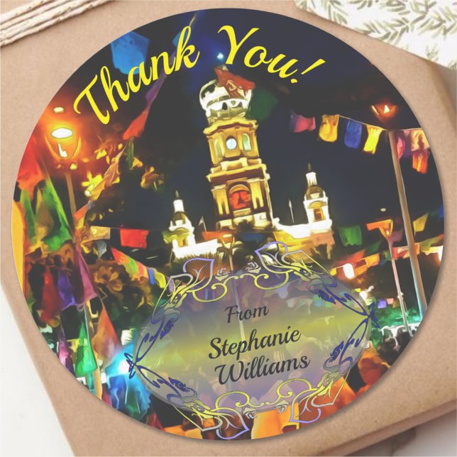 Dia de Los Muertos Thank You PV-190130 Classic Round Sticker (Creator Uploaded)