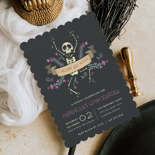 Día de los Muertos Theme Quinceanera Invitation