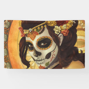 Dia De Los Muertos Throw Pillow Banner