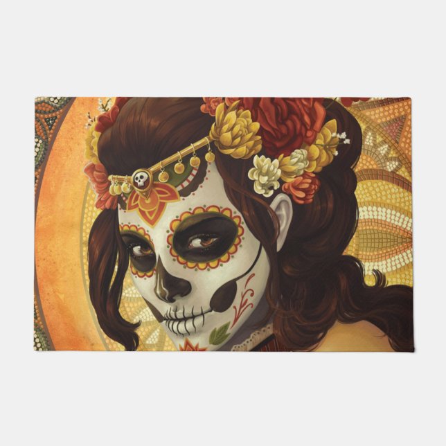 Dia De Los Muertos Throw Pillow Doormat (Front)
