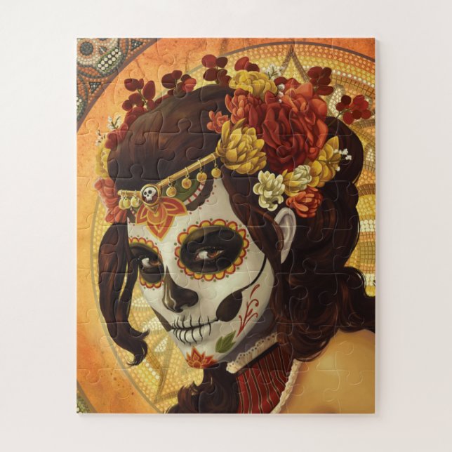 Dia De Los Muertos Throw Pillow Jigsaw Puzzle (Vertical)