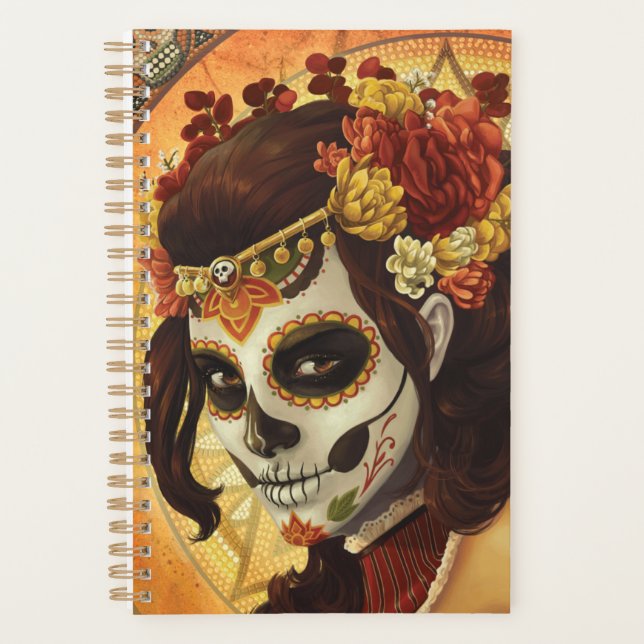 Dia De Los Muertos Throw Pillow Planner (Front)