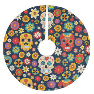 Dia de los Muertos Vintage Brushed Polyester Tree Skirt