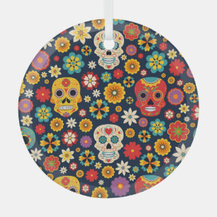 Dia de los Muertos Vintage Glass Tree Decoration