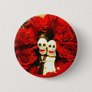 Dia de los Muertos Wedding 6 Cm Round Badge