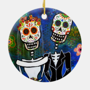 DIA DE LOS MUERTOS WEDDING CERAMIC TREE DECORATION