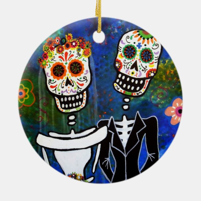 DIA DE LOS MUERTOS WEDDING CERAMIC TREE DECORATION (Back)