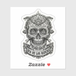 Dia De Los Riders Mechanical Biker Skull