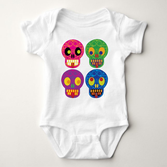 Dia de los todos los muertos baby bodysuit (Front)
